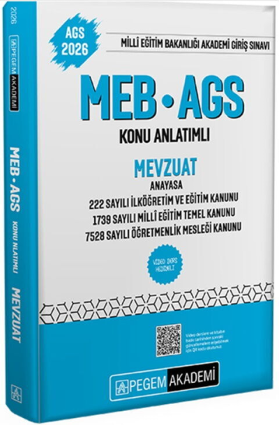 2026 MEB-AGS Konu Anlatımlı Mevzuat Pegem Akademi Yayıncılık Vivo Fotokopi Merkezi