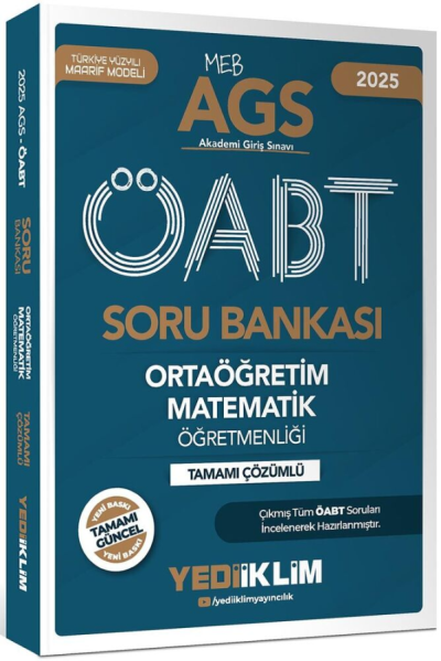 2025 MEB AGS ÖABT Ortaöğretim Matematik Öğretmenliği Tamamı Çözümlü Soru Bankası Yediiklim Yayınları Vivo Fotokopi Merkezi