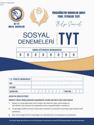 TYT Sosyal Denemeleri Bilgi Sarmal Vivo Fotokopi Merkezi