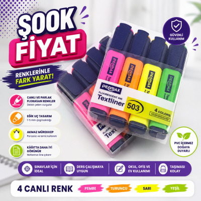 PENMAX 4 RENK FOSFORLU KALEM Vivo Fotokopi Merkezi