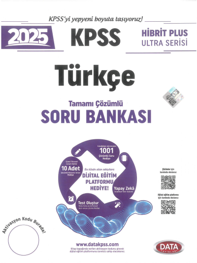 2025 KPSS Türkçe Hibrit Plus Ultra Serisi Karekod Çözümlü Soru Bankası Data Yayınları