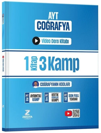 Coğrafyanın Kodları AYT Coğrafya 1 Kitap 3 Kamp Video Ders Kitabı Zeduva Yayınları Vivo Fotokopi Merkezi