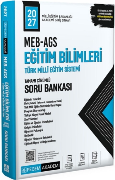 MEB AGS Eğitim Bilimleri ve Türk Millî Eğitim Sistemi Soru Bankası Pegem Yayınları Vivo Fotokopi Merkezi