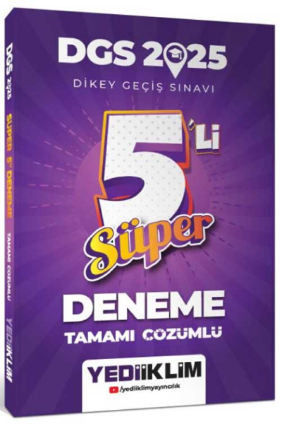 2025 DGS Tamamı Çözümlü Süper 5li Deneme Yediiklim Yayınları Vivo Fotokopi Merkezi