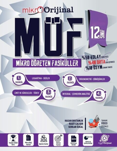 Mikro 12. Sınıf Matematik MÖF Mikro Öğreten Fasiküller Orijinal Yayınları (4 Fasikül) Vivo Fotokopi Merkezi