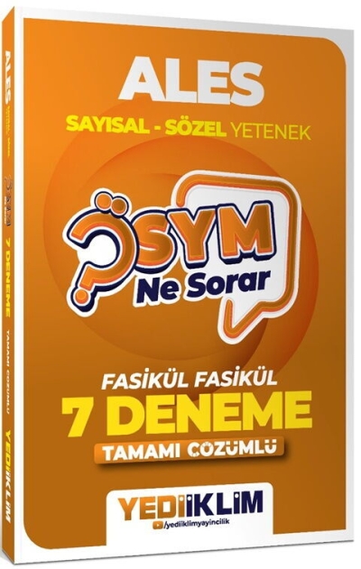 2027 ÖSYM Ne Sorar ALES Tamamı Çözümlü Fasikül 7 Deneme Yediiklim Yayınları Vivo Fotokopi Merkezi