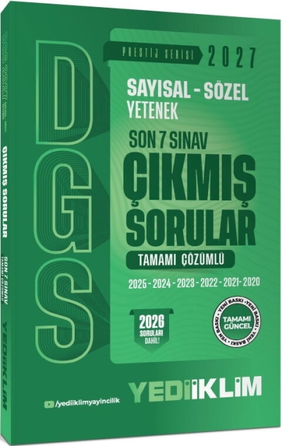 2027 DGS Sayısal Sözel Yetenek Son 7 Sınav Tamamı Çözümlü Çıkmış Sorular Yediiklim Yayınları Vivo Fotokopi Merkezi