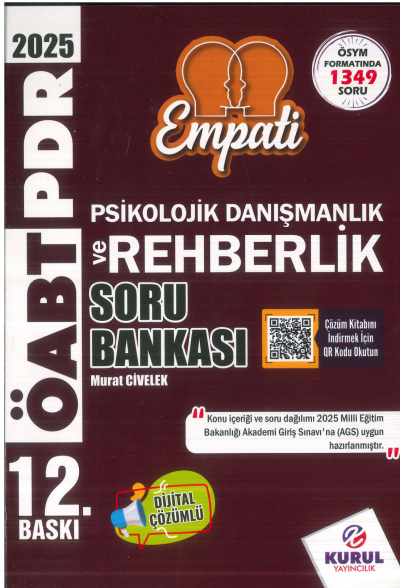 2025 AGS ÖABT Empati Psikolojik Danışmanlık ve Rehberlik Çözümlü Soru Bankası Kurul Yayıncılık Vivo Fotokopi Merkezi