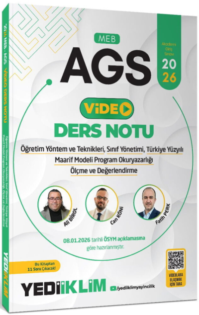 2026 MEB-AGS Eğitim Bilimleri ÖYT Sınıf Maarif Modeli Program Okuryazarlığı Ölçme Video Ders Notu Yediiklim Yayınları Vivo Fotokopi Merkezi