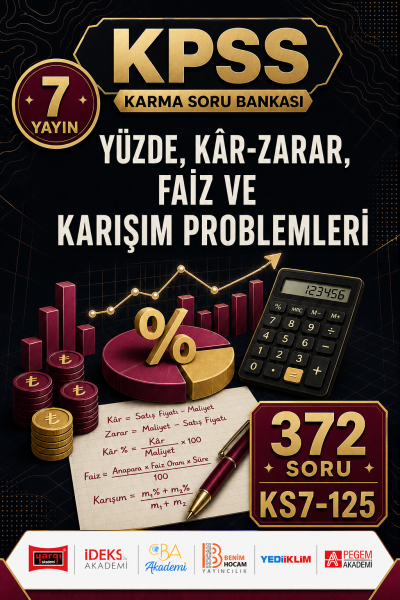 Yüzde, Kâr-Zarar, Faiz ve Karışım Problemleri 7 Yayın 372 Soru Vivo Fotokopi Merkezi