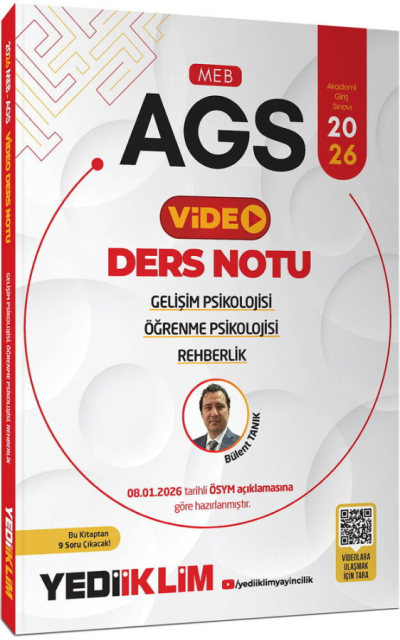 2026 MEB-AGS Eğitim Bilimleri Gelişim Psikolojisi Öğrenme Psikolojisi ve Rehberlik Video Ders Notu Yediiklim Yayınları