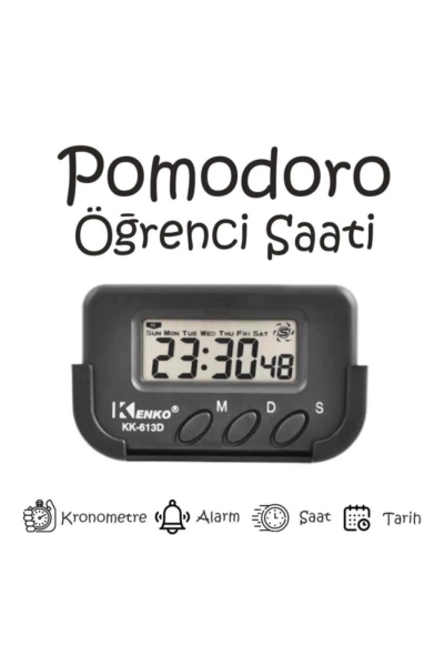 Kenko Pomodoro Öğrenci Saati - Kronometreli Ders Çalışma Saati - Dijital Masa Saati Kenko KK-613D Vivo Fotokopi Merkezi