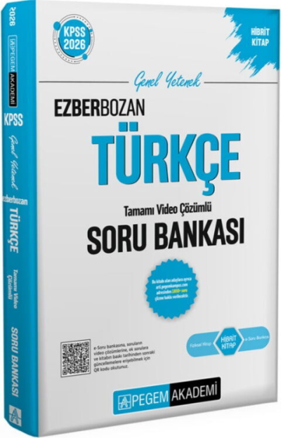 2026 KPSS Genel Yetenek Genel Kültür Ezberbozan Türkçe Tamamı Video Çözümlü Soru Bankası Pegem Yayınları
