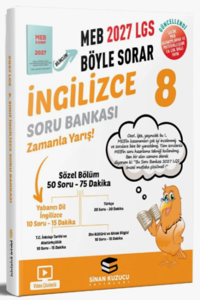 2027 8. Sınıf LGS İngilizce Soru Bankası Sinan Kuzucu Yayınları