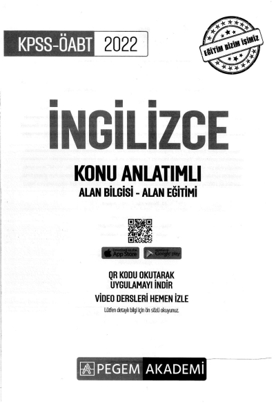 İNGİLİZCE KONU ANLATIMLI ALAN BİLGİSİ-ALAN EĞİTİMİ Vivo Fotokopi Merkezi