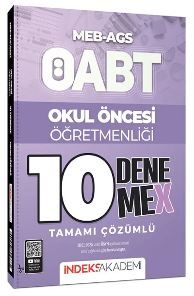 2025 ÖABT MEB-AGS Okul Öncesi Öğretmenliği 10 DenemeX Çözümlü İndeks Akademi Yayıncılık