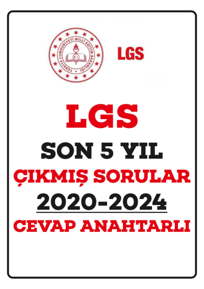 LGS SON 5 YIL ÇIKMIŞ SORULAR (2020-2024) CEVAP ANAHTARLI Vivo Fotokopi Merkezi