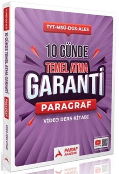 Paragraf Z Takımı 10 Günde Temel Atma Garanti Video Ders Kitabı Paraf Yayınları Vivo Fotokopi Merkezi