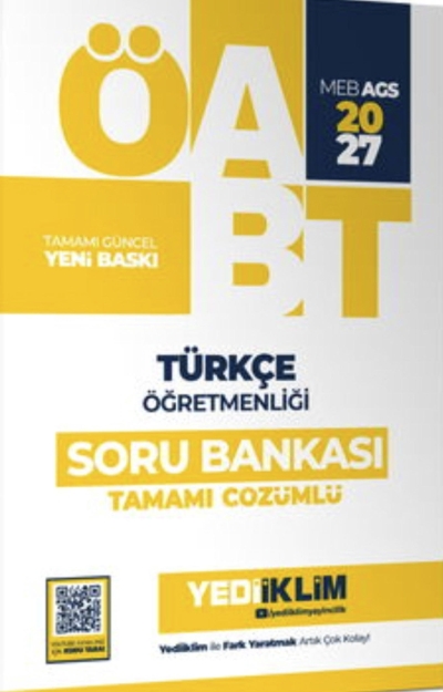 ÖABT MEB-AGS Türkçe Öğretmenliği Soru Bankası Çözümlü Yediiklim Yayınları Vivo Fotokopi Merkezi