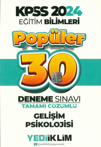GELİŞİM PSİKOLOJİSİ POPÜLER 30 DENEME TAMAMI ÇÖZÜMLÜ Vivo Fotokopi Merkezi