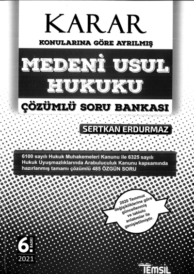 KARAR MEDENİ USUL HUKUKU ÇÖZÜMLÜ SORU BANKASI 6. BASKI Vivo Fotokopi Merkezi