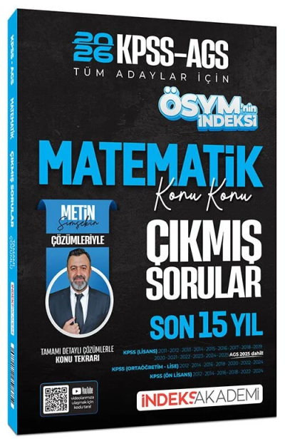 2026 KPSS MEB-AGS Matematik ÖSYM nin İndeksi Çıkmış Sorular Son 15 Yıl Konu Konu Çözümlü İndeks Akademi Yayıncılık Vivo Fotokopi Merkezi