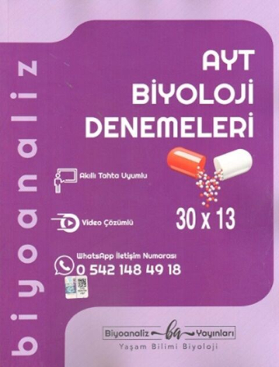 AYT Biyoloji 30 x 13 Denemeleri Biyoanaliz Yayınları Vivo Fotokopi Merkezi