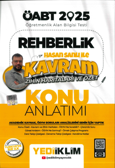2025 ÖABT Rehberlik Hasan Sanlı ile Kavram Zihin Haritaları ve Özet Konu Anlatımı Yediiklim Yayınları Vivo Fotokopi Merkezi