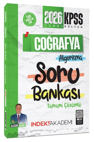 2026 KPSS Coğrafya Algoritma Soru Bankası Çözümlü Alican Demir İndeks Akademi Yayıncılık Vivo Fotokopi Merkezi