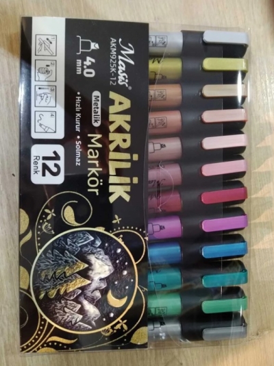 Masis AKRİLİK METALİK MARKÖRÜ 12 Lİ AKM925K-12 Vivo Fotokopi Merkezi