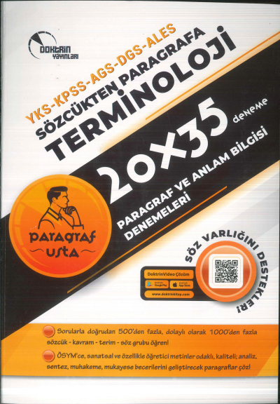 2025 KPSS MEB-AGS DGS ALES YKS Terminoloji Paragraf ve Anlam Bilgisi 20x35 Deneme Çözümlü Doktrin Yayınları Vivo Fotokopi Merkezi