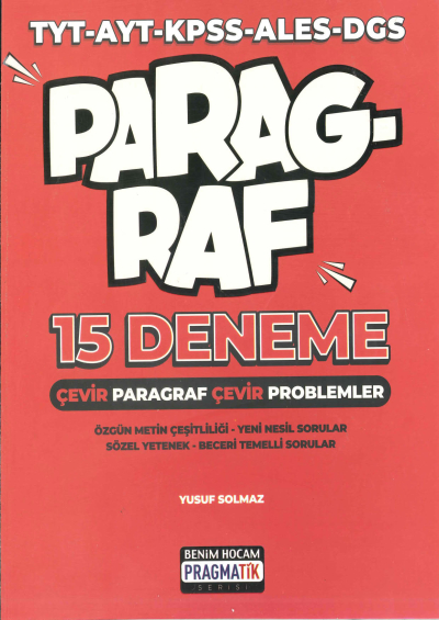 Tüm Sınavlar İçin Çevir Problemler 25 Deneme Çevir Paragraf 15 Deneme Pragmatik Serisi Vivo Fotokopi Merkezi
