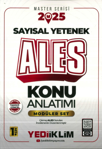 2025 ALES Modüler Set (SAYISAL YETENEK) Konu Anlatımı Yediiklim Yayınları Vivo Fotokopi Merkezi