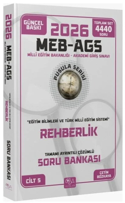 2026 MEB-AGS Eğitim Bilimleri Rehberlik Soru Bankası Çözümlü Pusula Serisi CBA Yayınları Vivo Fotokopi Merkezi