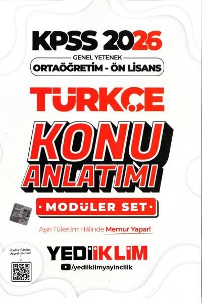 2026 KPSS Lise Ortaöğretim Ön Lisans Konu Anlatımlı Modüler TÜRKÇE Yediiklim Yayınları Vivo Fotokopi Merkezi