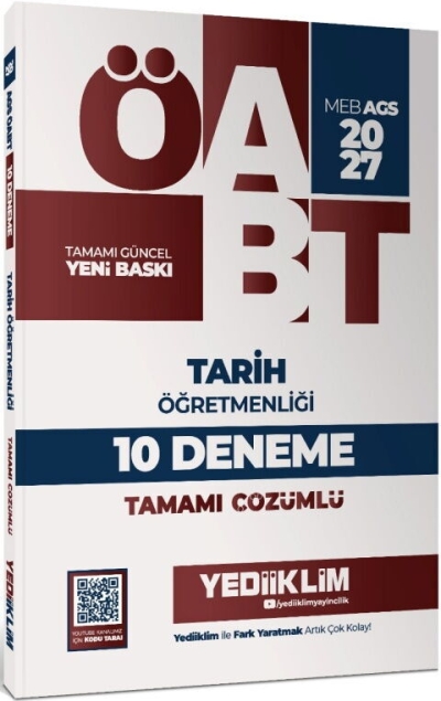 MEB AGS ÖABT Tarih Öğretmenliği Tamamı Çözümlü 10 Deneme Yediiklim Yayınları Vivo Fotokopi Merkezi