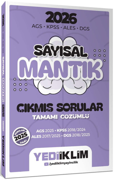 2026 AGS KPSS ALES DGS Sayısal Mantık Tamamı Çözümlü Çıkmış Sorular Yediiklim Vivo Fotokopi Merkezi