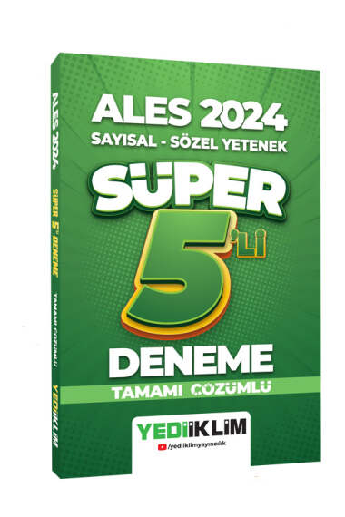 2024 ALES Sayısal - Sözel Tamamı Çözümlü Süper 5`li Deneme Vivo Fotokopi Merkezi