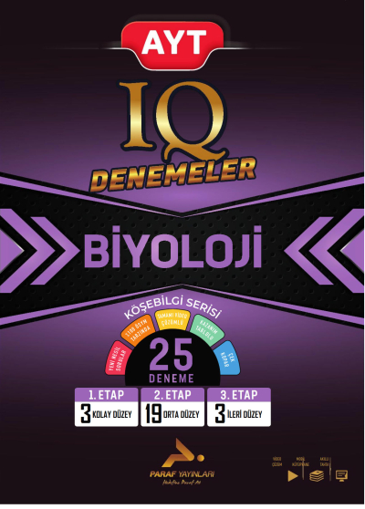 AYT IQ Biyoloji 25 Branş Denemesi PRF Paraf Yayınları Vivo Fotokopi Merkezi