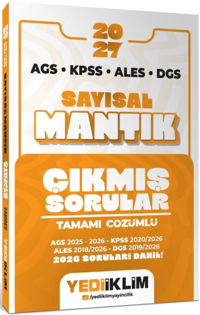 AGS KPSS ALES DGS Sayısal Mantık Tamamı Çözümlü Çıkmış Sorular Yediiklim Yayınları Vivo Fotokopi Merkezi