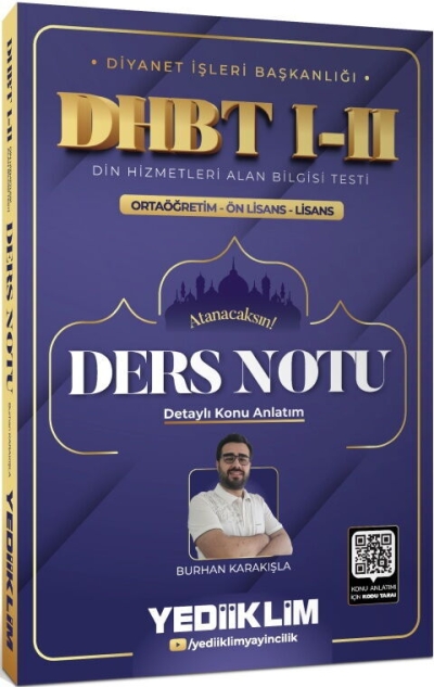 Diyanet İşleri Başkanlığı DHBT I-II Ortaöğretim Ön Lisans Lisans Ders Notu Yediiklim Yayınları Vivo Fotokopi Merkezi