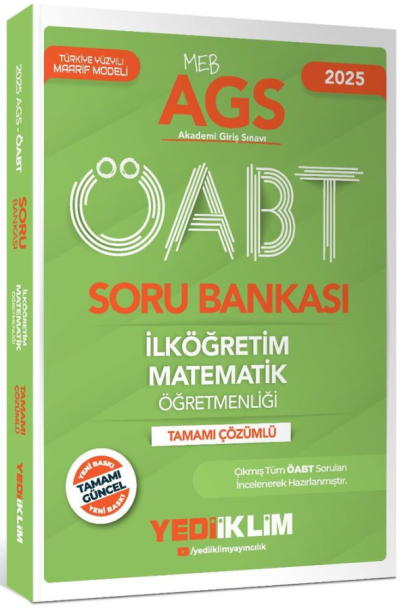 2025 MEB AGS ÖABT İlköğretim Matematik Öğretmenliği Tamamı Çözümlü Soru Bankası Yediiklim Yayınları Vivo Fotokopi Merkezi
