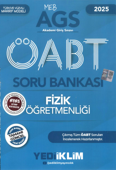 2025 MEB AGS ÖABT Fizik Öğretmenliği Soru Bankası Yediiklim Yayınları Vivo Fotokopi Merkezi