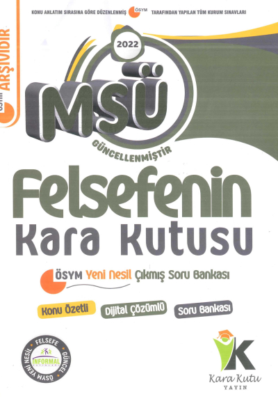 MSÜ FELSEFENİN KARA KUTUSU SORU BANKASI Vivo Fotokopi Merkezi