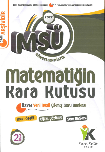 MSÜ MATEMATİĞİN KARA KUTUSU SORU BANKASI 2. CİLT Vivo Fotokopi Merkezi