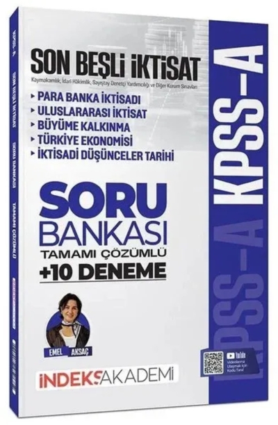 KPSS A Grubu İktisat Son Beşli Soru Bankası ve 10 Deneme Çözümlü Emel Aksaç İndeks Akademi Yayıncılık Vivo Fotokopi Merkezi
