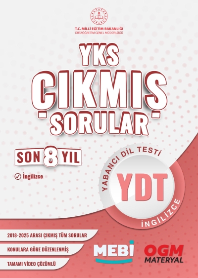 YKS Çıkmış Sorular YDT Son 8 Yıl (2018-205) MEB OGM Vivo Fotokopi Merkezi