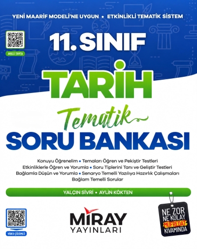 11. Sınıf Tarih Maarif Model Tematik Soru Bankası Miray Yayınları Vivo Fotokopi Merkezi