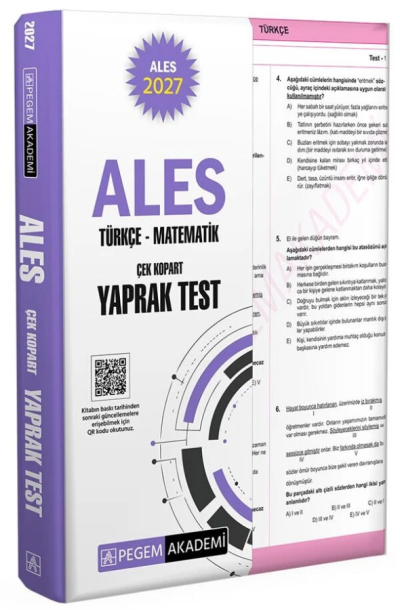 2027 ALES Türkçe Matematik Yaprak Test Pegem Akademi Vivo Fotokopi Merkezi