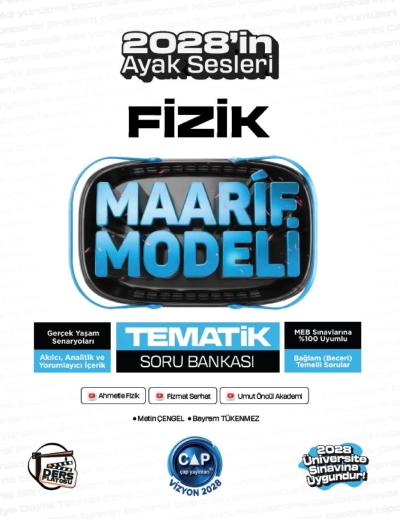 2028 Üniversiteye Hazırlık Fizik Ders Platosu Maarif Modeli Tematik Soru Bankası Çap Yayınları Vivo Fotokopi Merkezi